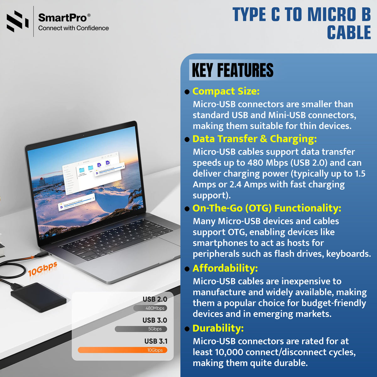 TYPE C TO HDD CABLE (MICRO B)
