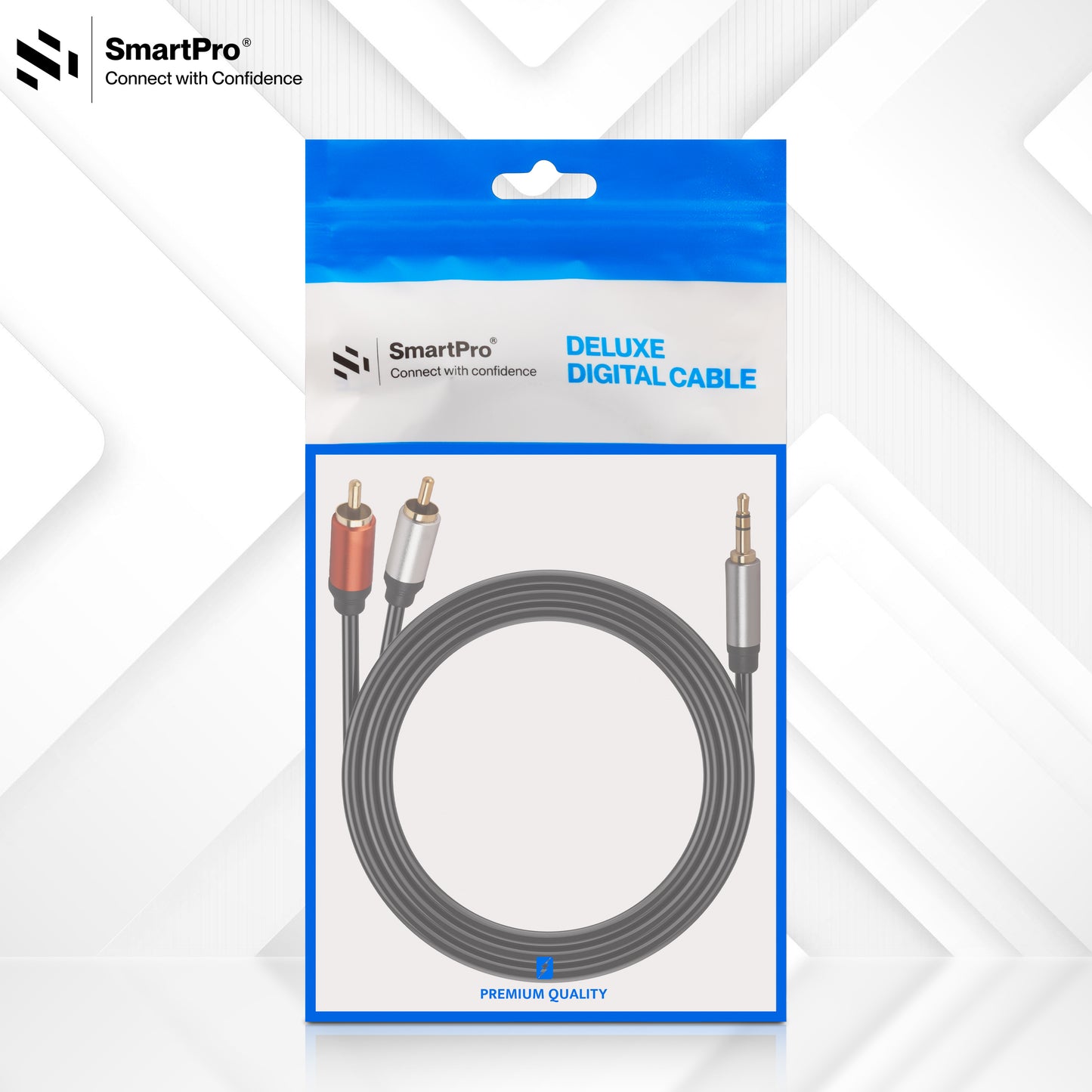 SmartPro AUX TO 2 RCA CABLE METAL PLUG