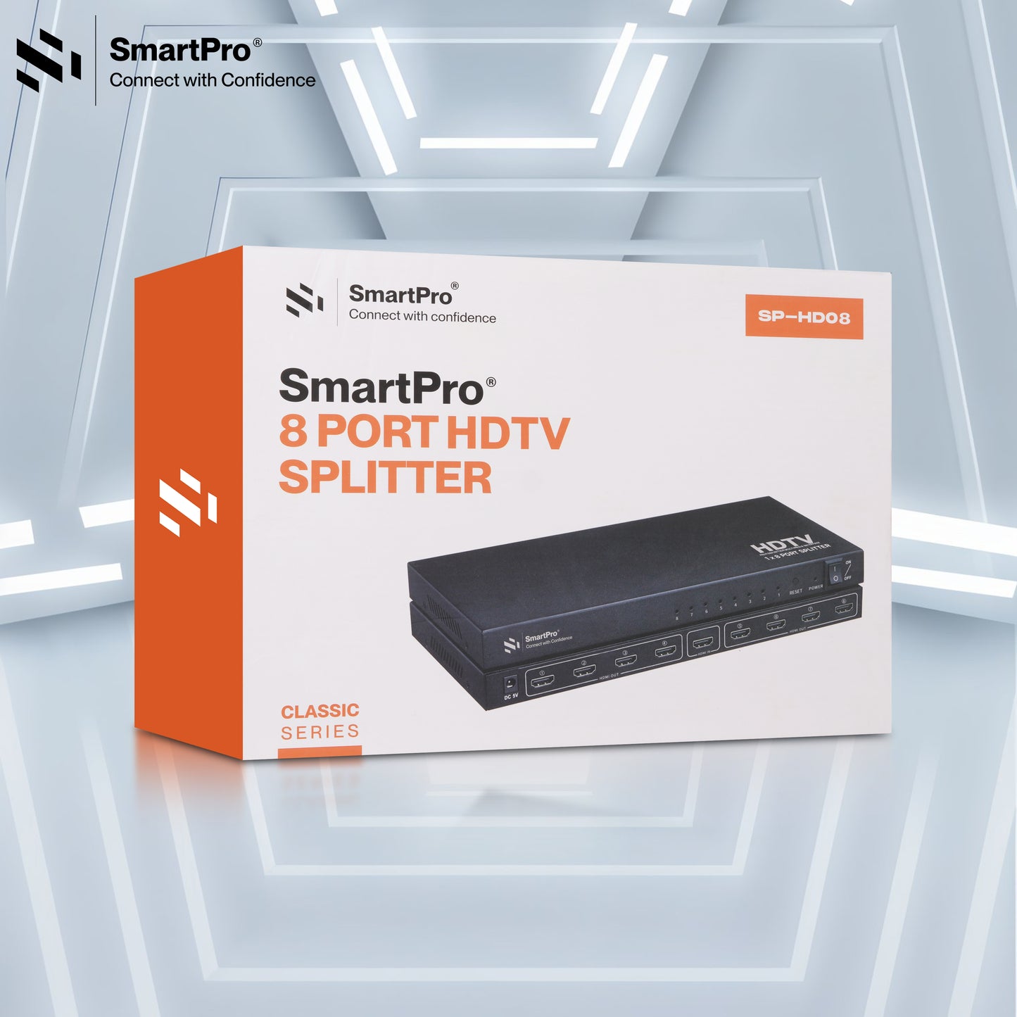 SmartPro 8 PORT HDMI SPLITTER (Metal Body)