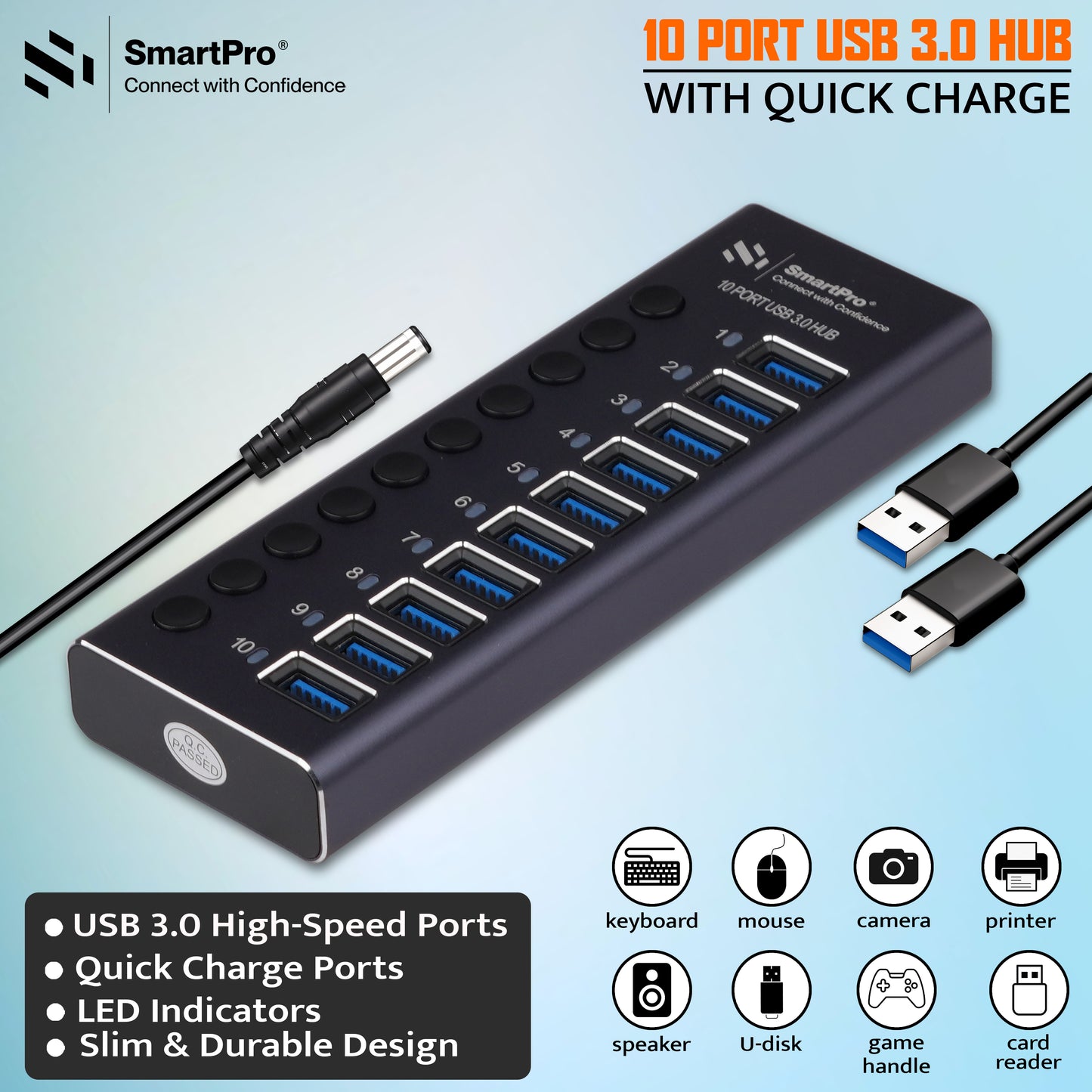 SmartPro USB 3.0 HUB 10 PORT