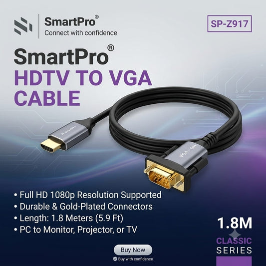 SMART PRO 4K HDMI TO VGA CABLE METAL
