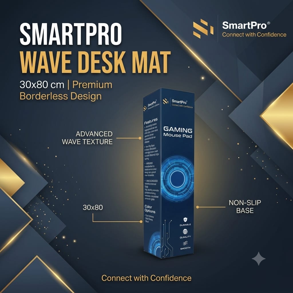 SmartPro Box Packing Border Stitched Gaming Mouse Pad (Printed) – 300 x 800 x 2mm