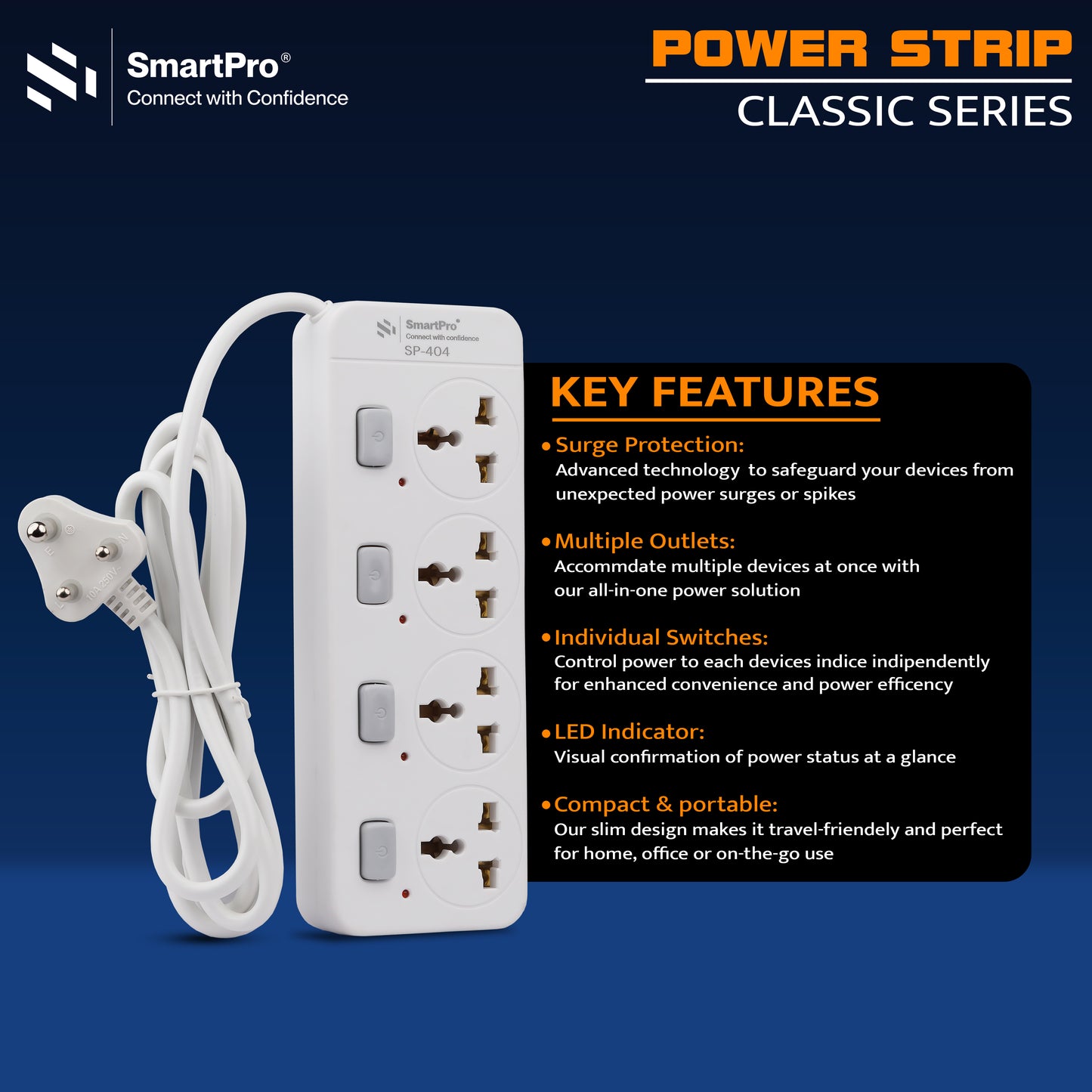 SmartPro POWER STRIP 4+4