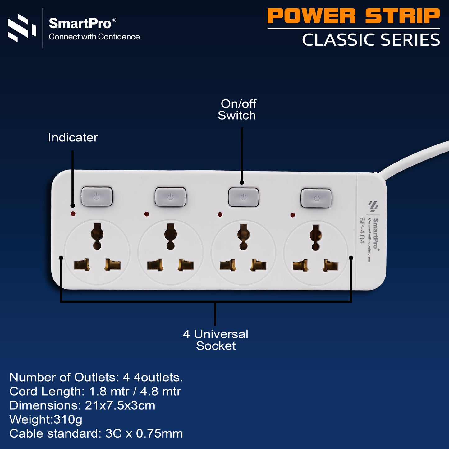 SmartPro POWER STRIP 4+4