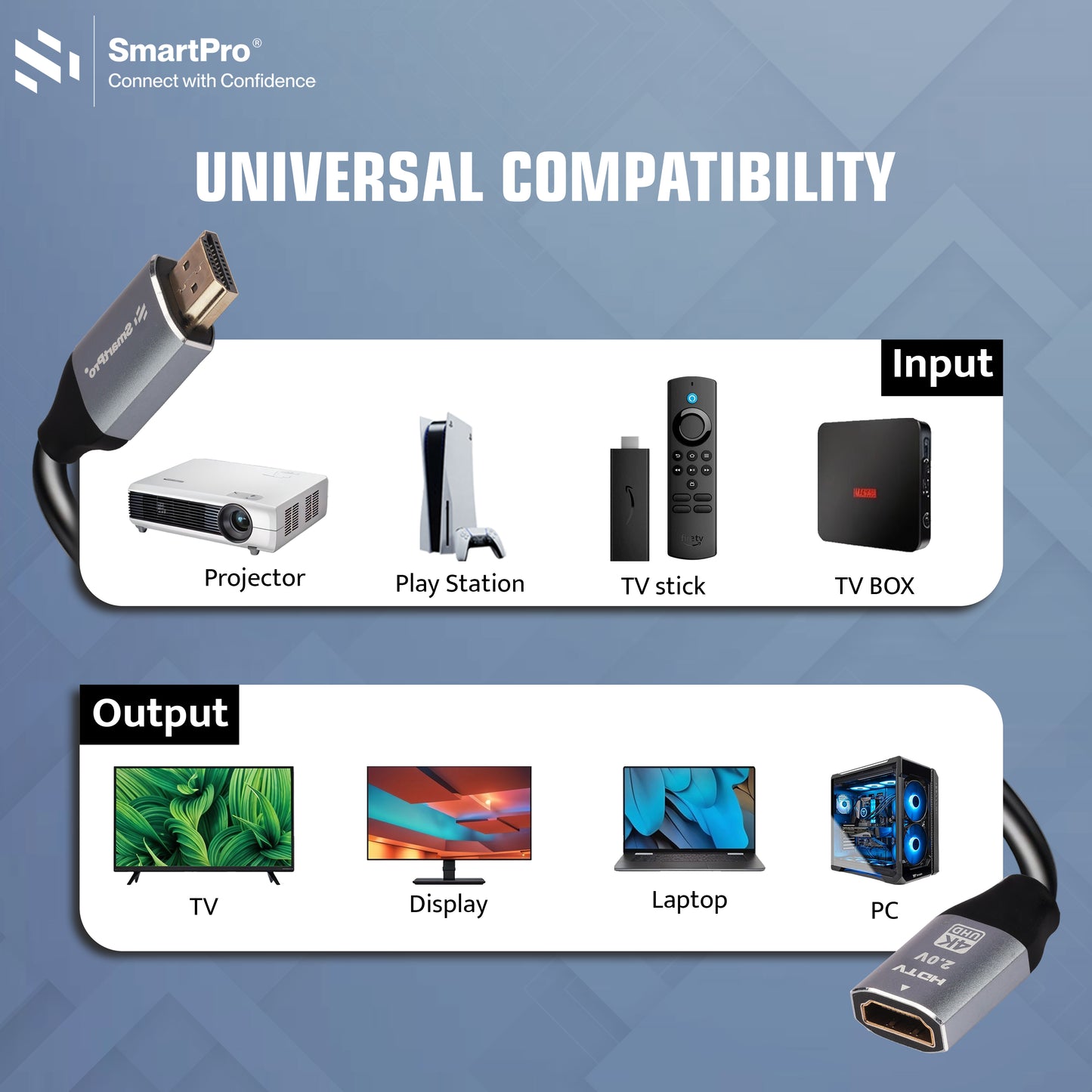 SmartPro 4K HDMI EXTENSION 60Hz CABLE (METAL HEAD)