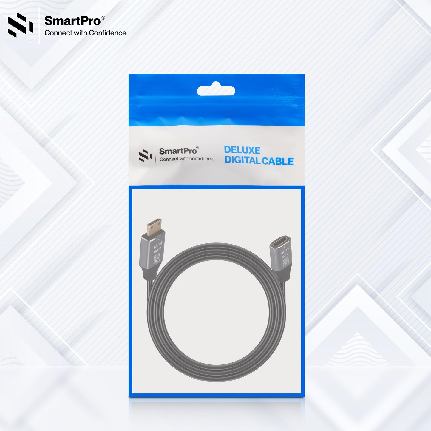 SmartPro 4K MINI HDMI TO HDMI FEMALE 60Hz CABLE ( METAL PLUG)