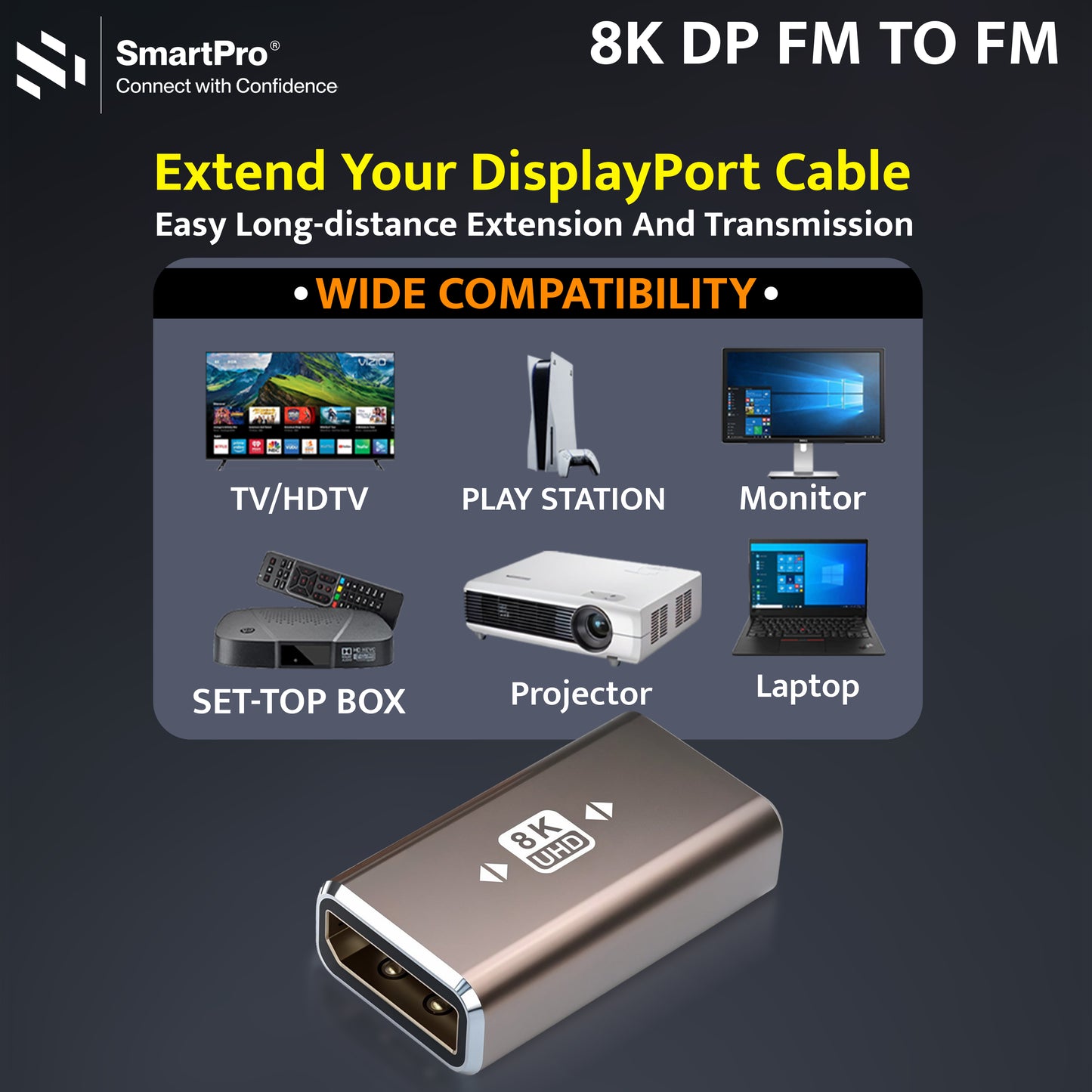 SmartPro 8K DP FEMALE -FEMALE JOINTER  Metal Body