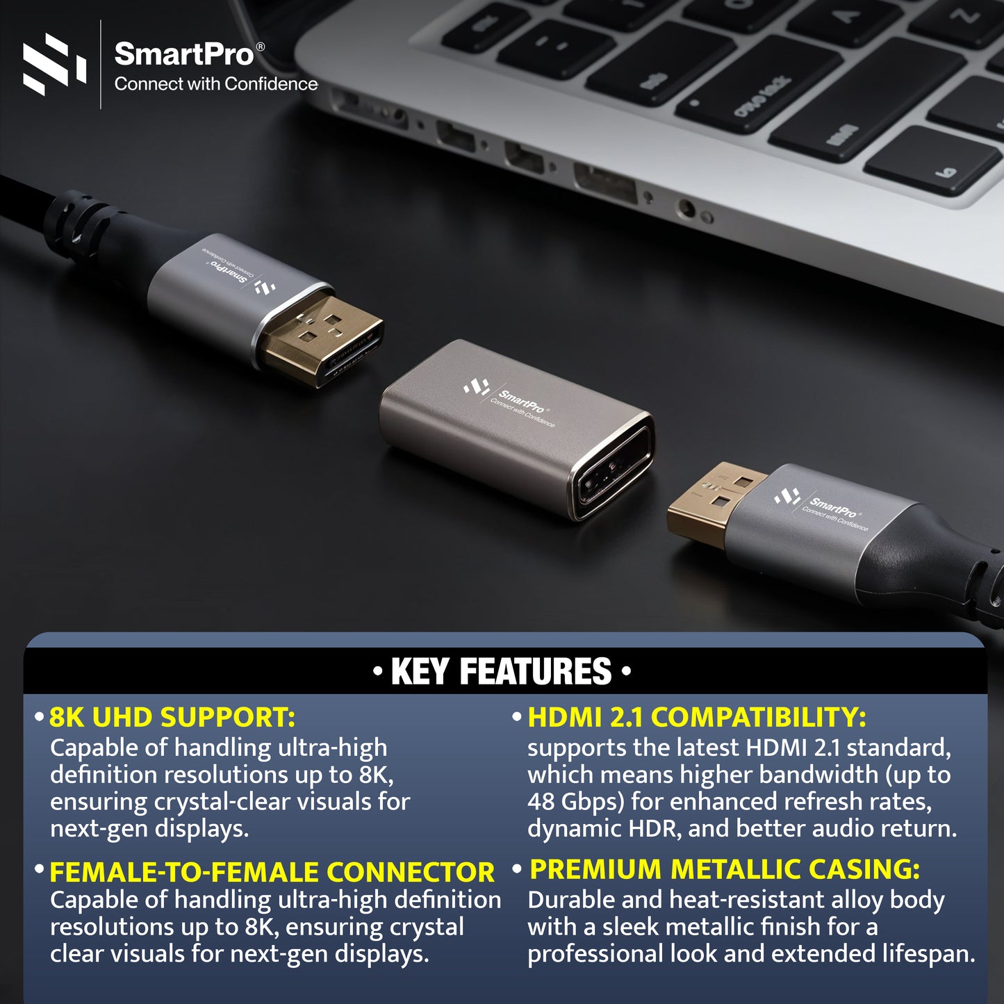 SmartPro 8K DP FEMALE -FEMALE JOINTER  Metal Body