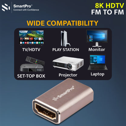 SmartPro 8K HDMI FEMALE-FEMALE JOINTER Metal Body