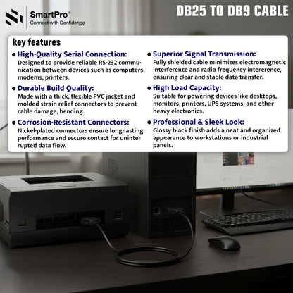 SmartPro 9 PIN FEMALE TO 25 PIN MALE CABLE