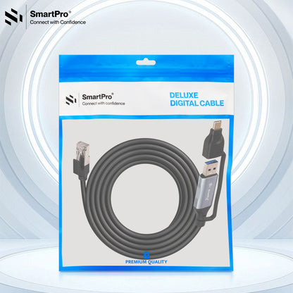 SmartPro USB-A/C TO RJ45 CABLE  1000MBPS
