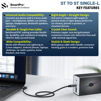 SmartPro AUX CABLE METAL PLUG (BOTH L TYPE)