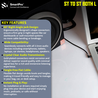 SmartPro AUX CABLE METAL PLUG (BOTH L TYPE)