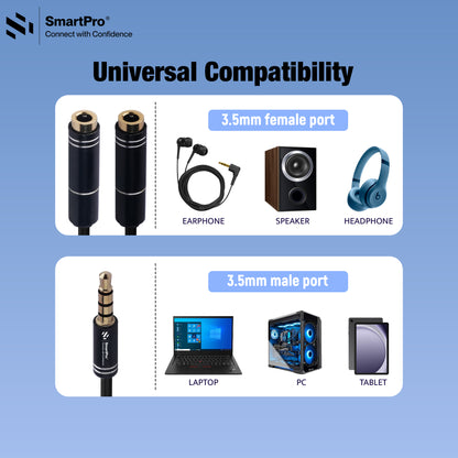 SmartPro AUX Y CABLE METAL PLUG (SPLITTER)
