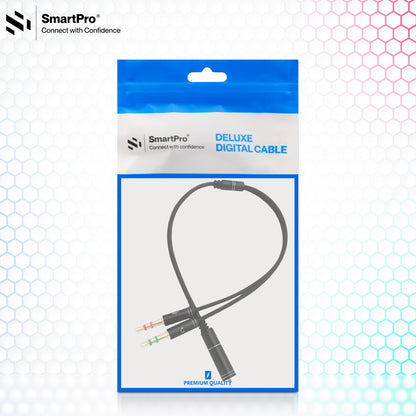 SmartPro AUX Y CABLE METAL PLUG HP+MIC (2MALE/1FEMALE)