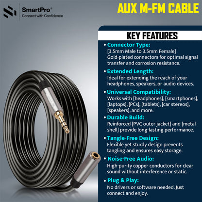 SmartPro AUX EXTENSION CABLE METAL PLUG