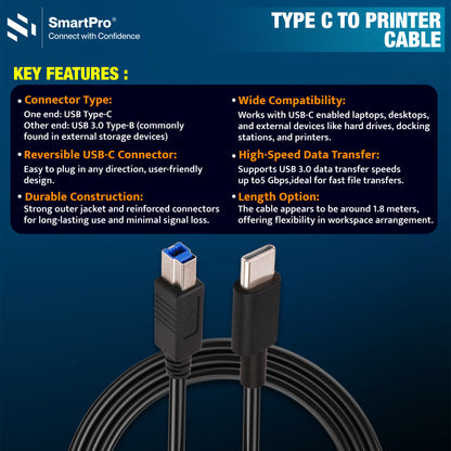 SmartPro TYPE C TO PRINTER CABLE