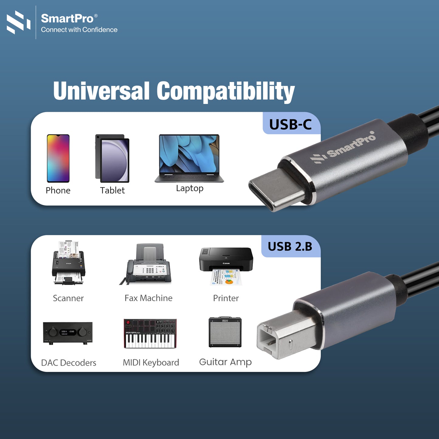 SmartPro TYPE C TO PRINTER CABLE (METAL)