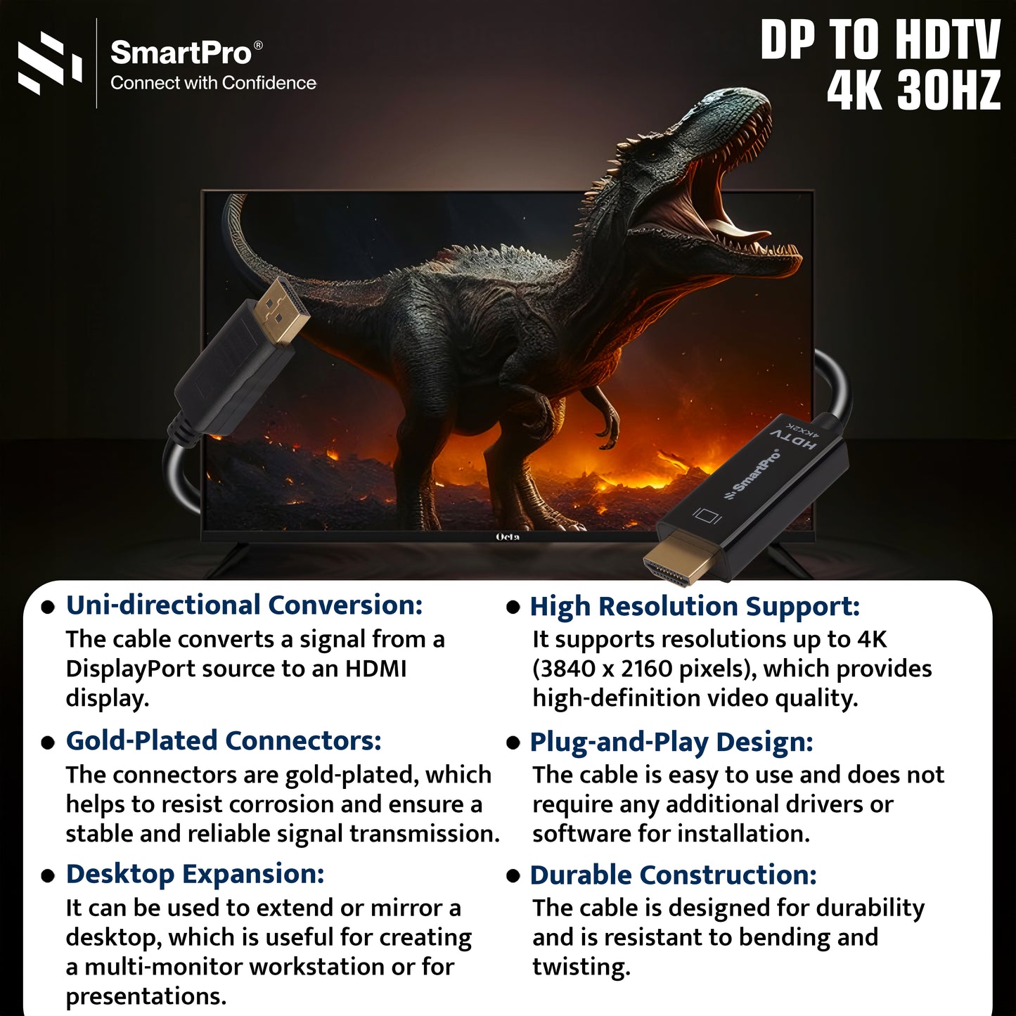 SmartPro 4K DP TO HDMI CABLE