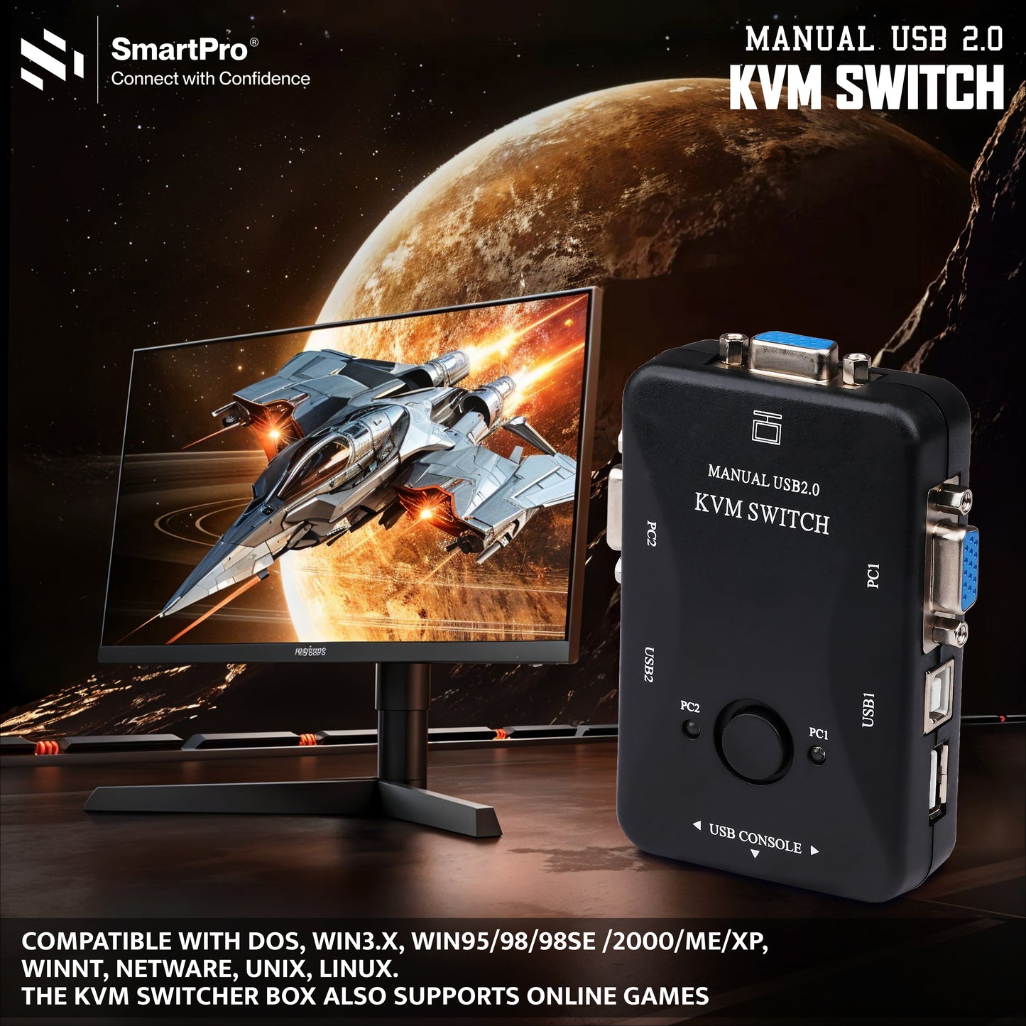 SmartPro USB KVM SWITCH 2 PORT