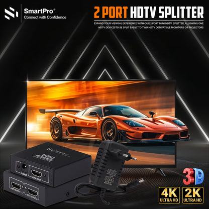 SmartPro 2 PORT HDMI SPLITTER (Metal Body)