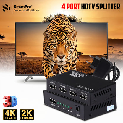 SmartPro 4 PORT HDMI SPLITTER (Metal Body)
