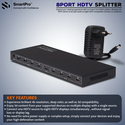SmartPro 8 PORT HDMI SPLITTER (Metal Body)