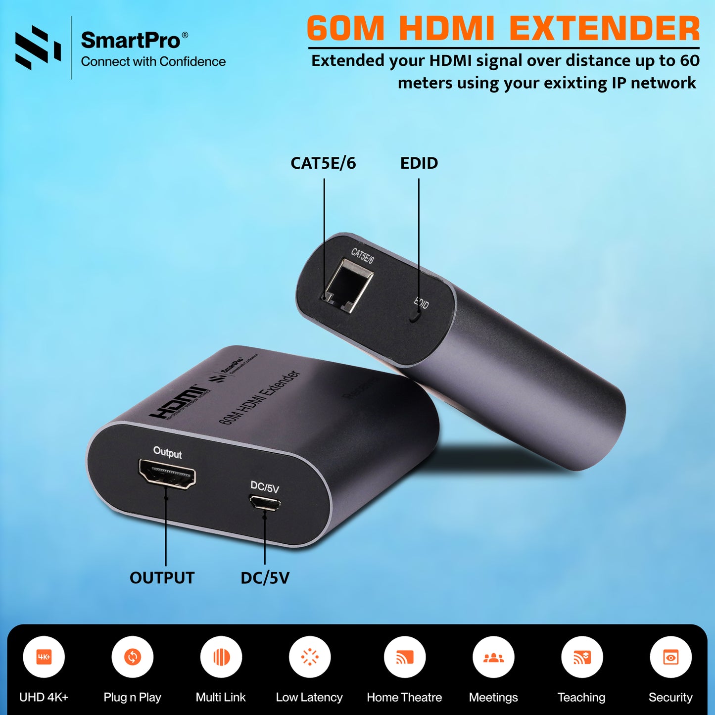 SmartPro 4K 60 MTR HDMI EXTENDER
