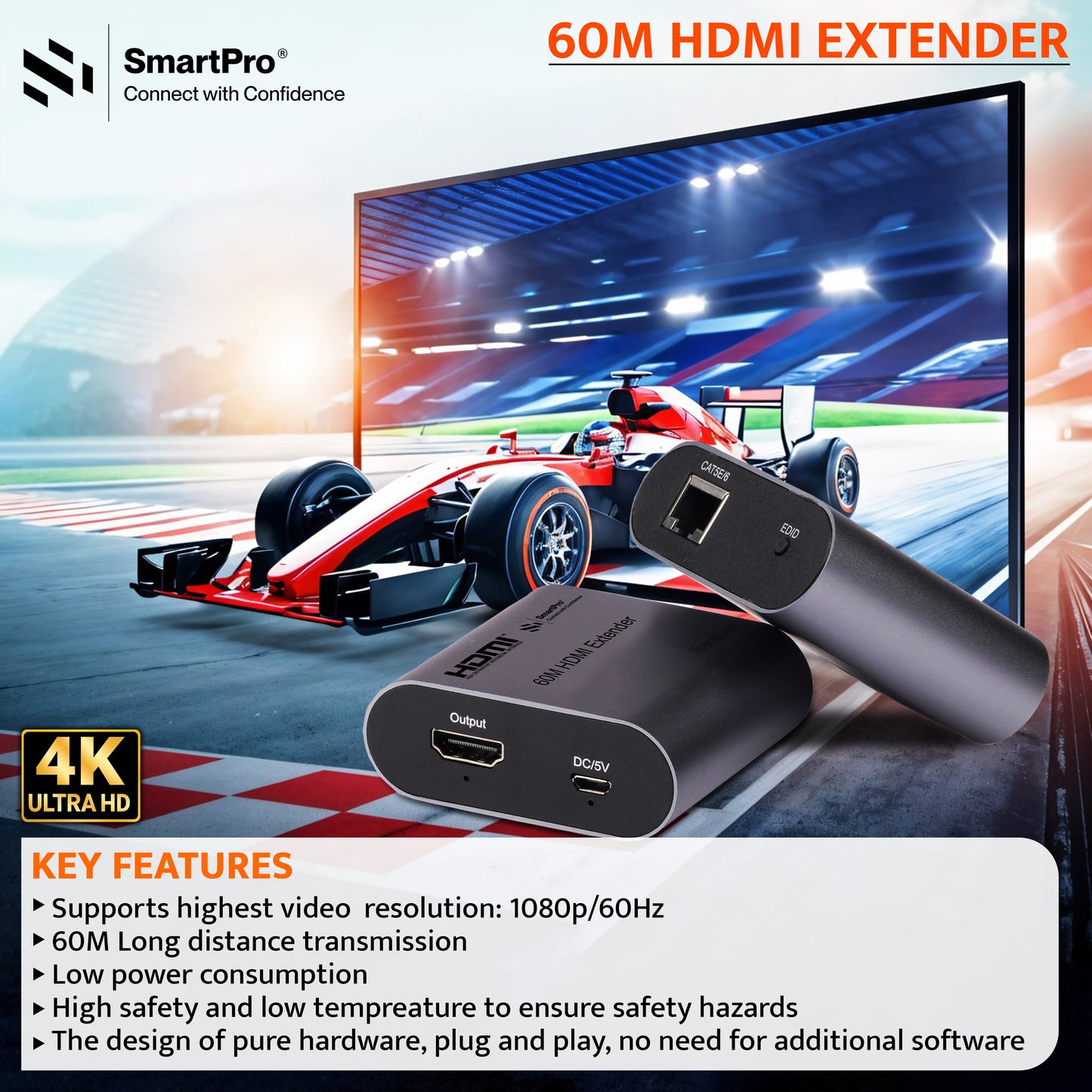 SmartPro 4K 60 MTR HDMI EXTENDER