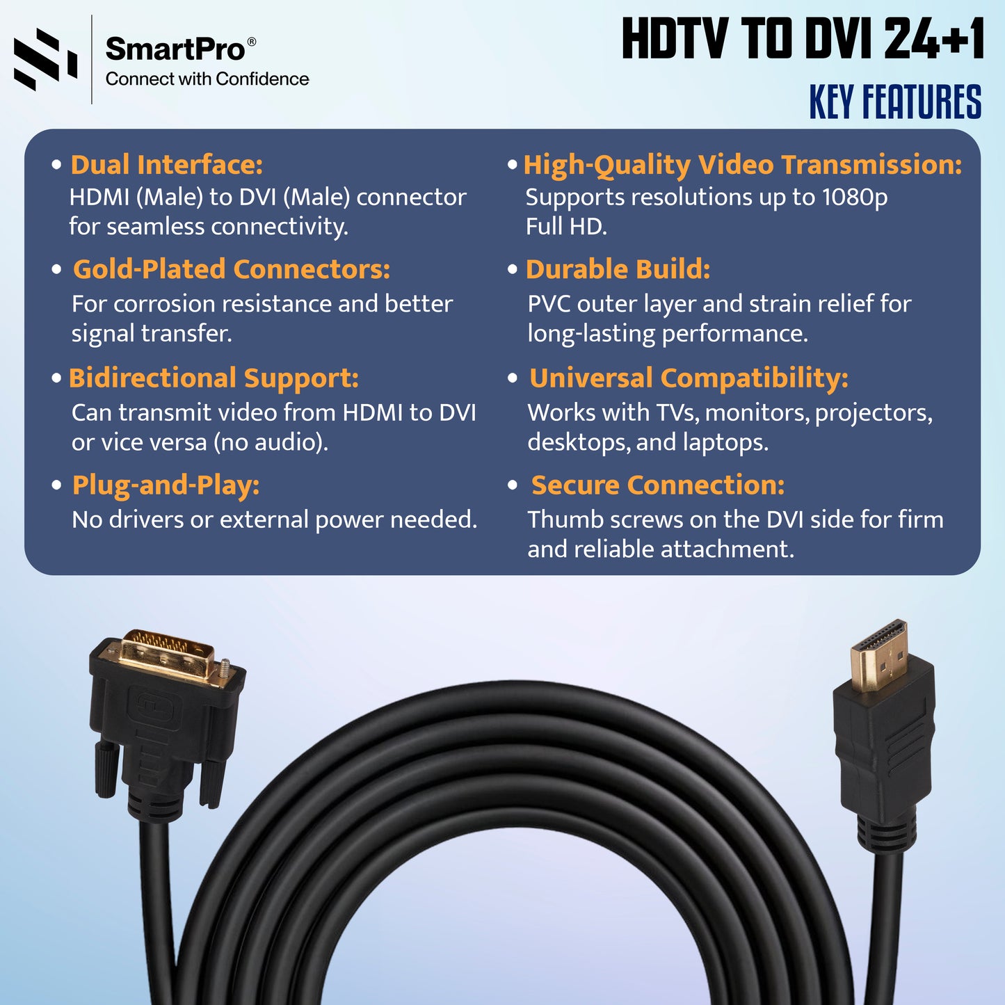 SmartPro HDMI TO DVI CABLE