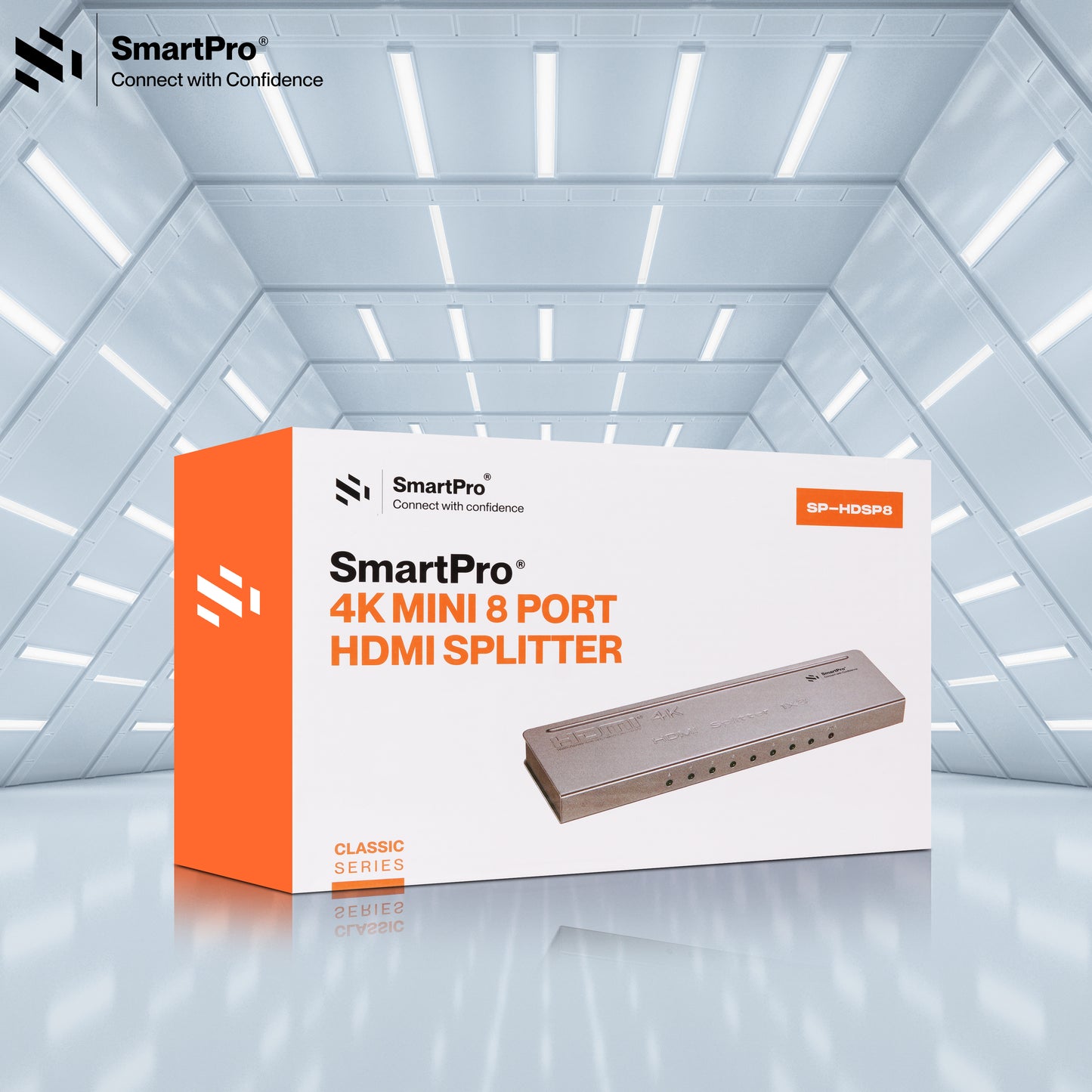 SmartPro 4K MINI 8 PORT HDMI SPLITTER (Metal Body)