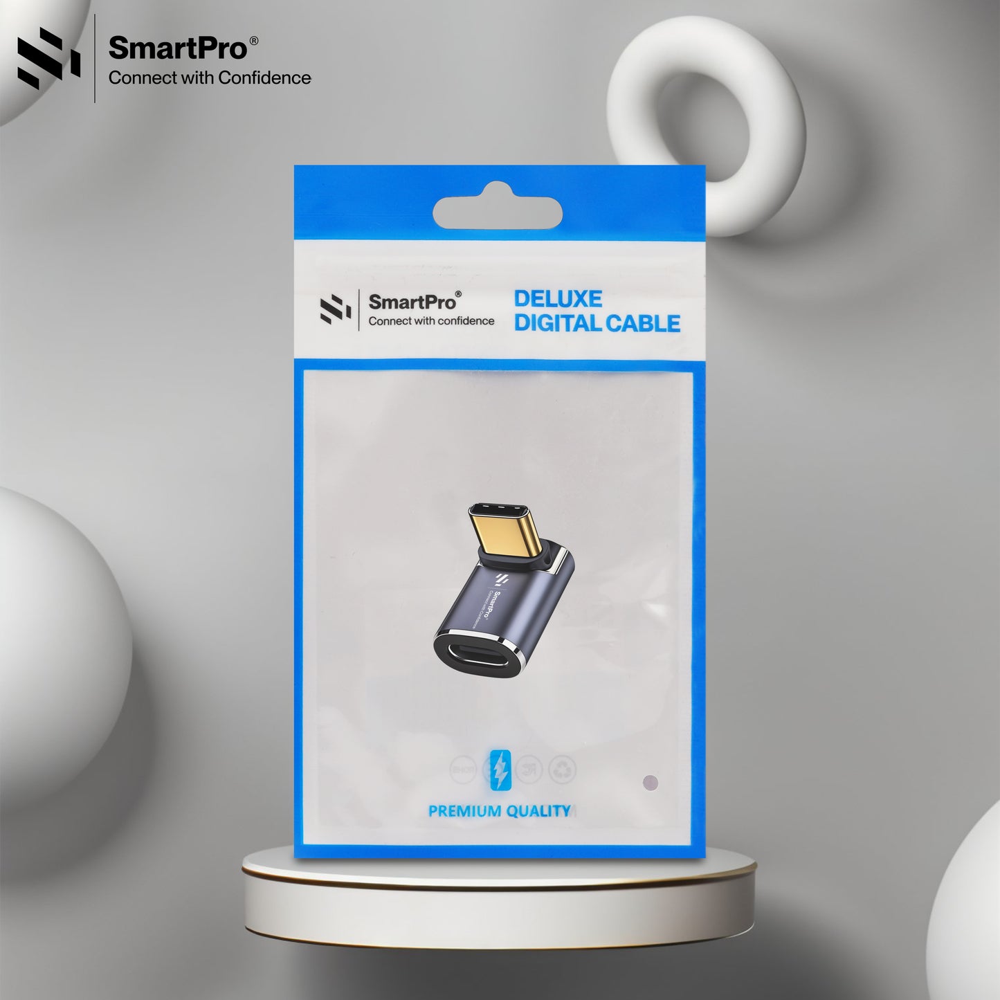 SmartPro USB 4.0 TYPE C MALE-FEMALE JOINTER (L TYPE-H)Metal Body