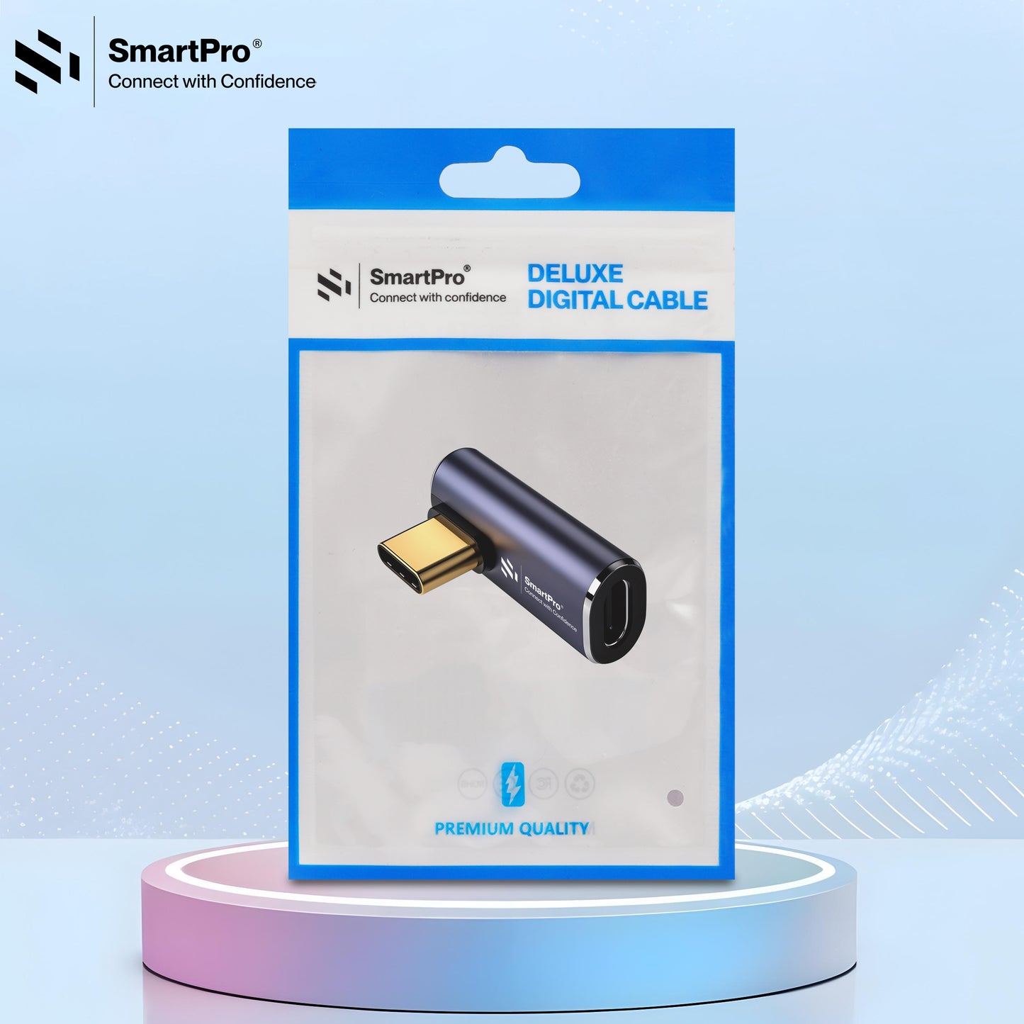 SmartPro USB 4.0 TYPE C MALE-FEMALE JOINTER (L TYPE VERTICAL)Metal Body