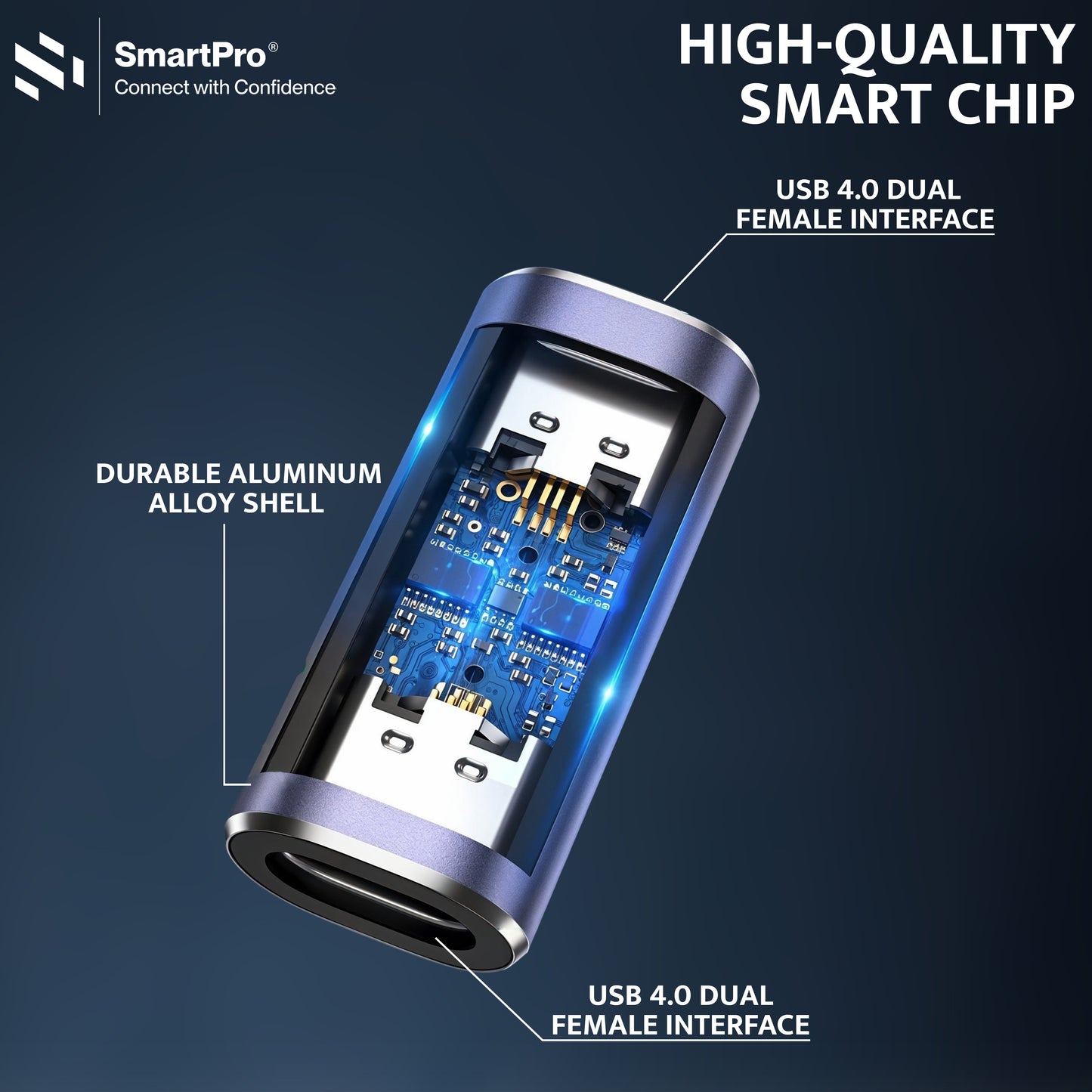 SmartPro USB 4.0 TYPE C FEMALE-FEMALE JOINTER (Metal Body)