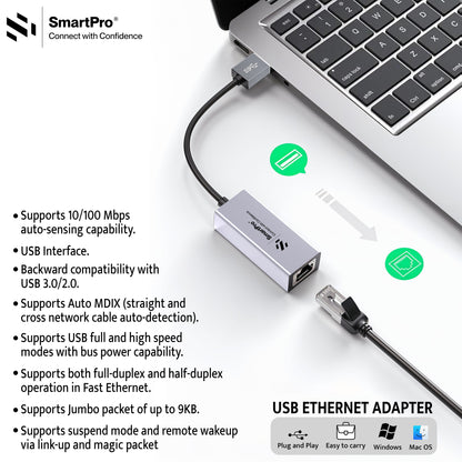 SmartPro USB3.0  TO LAN 1000 MBPS (Metal Body)