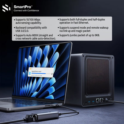 SmartPro TYPE C TO LAN 1000 MBPS (Metal Body)
