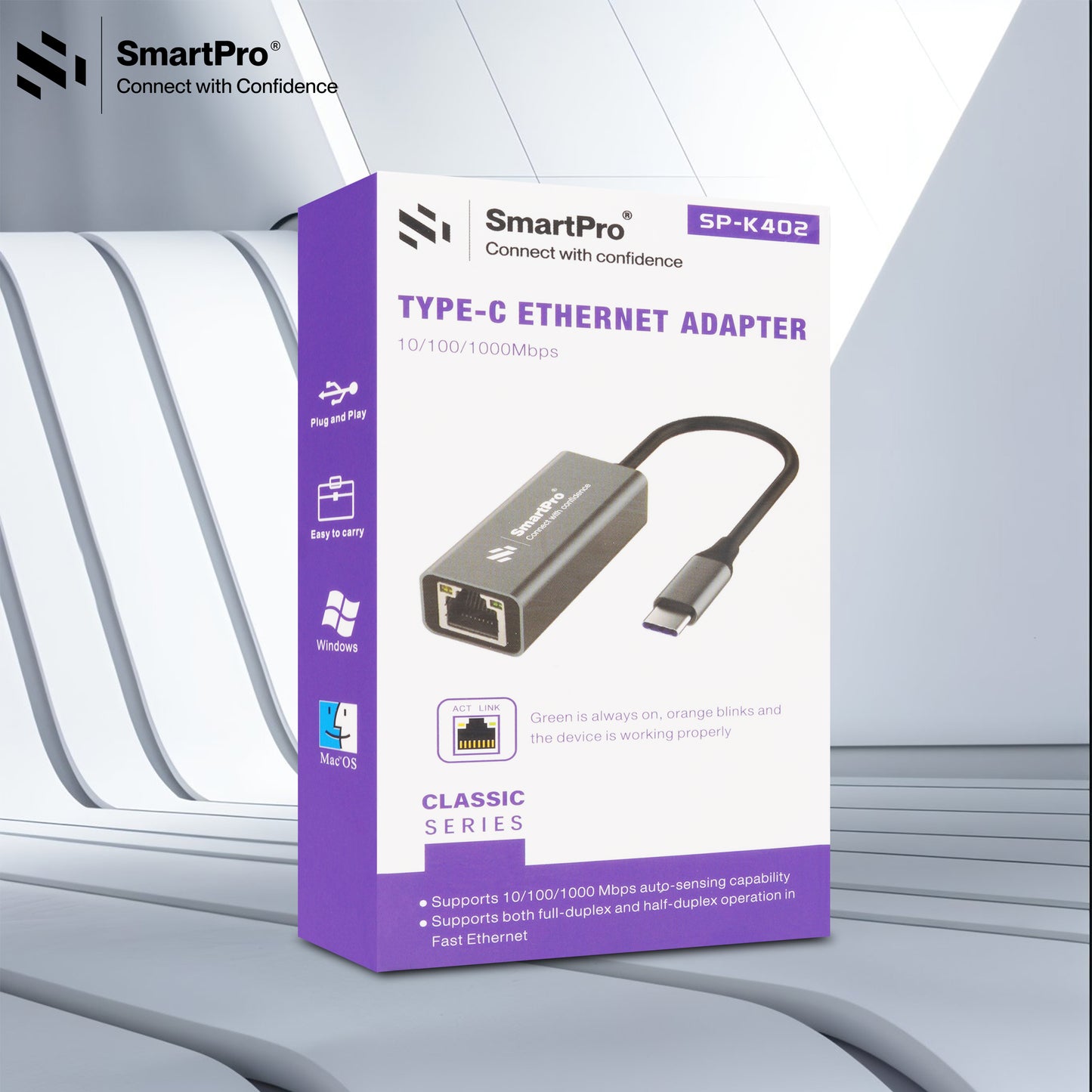 SmartPro TYPE C TO LAN 1000 MBPS (Metal Body)