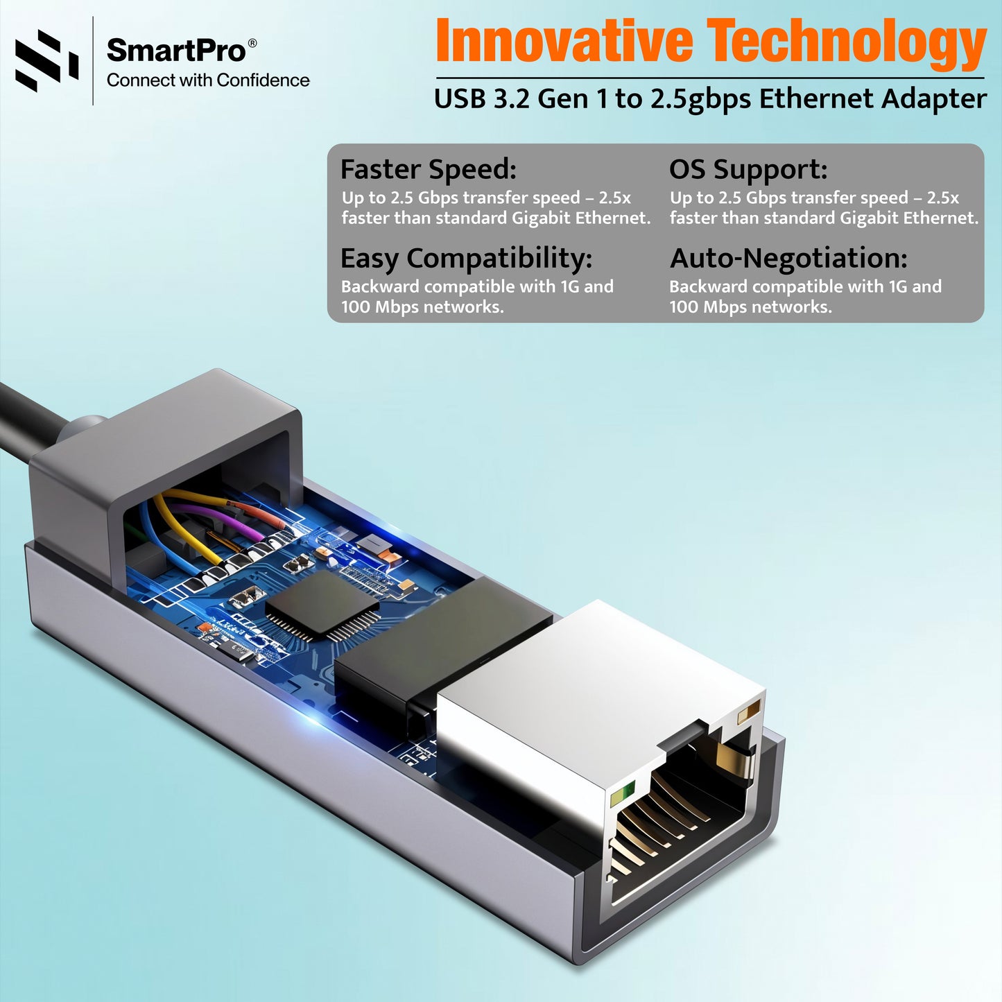 SmartPro USB 3.0 TO LAN 2500 MBPS (Metal Body)