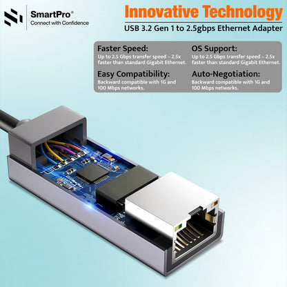 SmartPro USB 3.0 TO LAN 2500 MBPS (Metal Body)