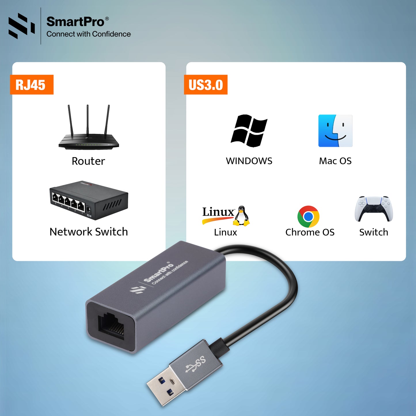 SmartPro USB 3.0 TO LAN 100 MBPS (Metal Body)