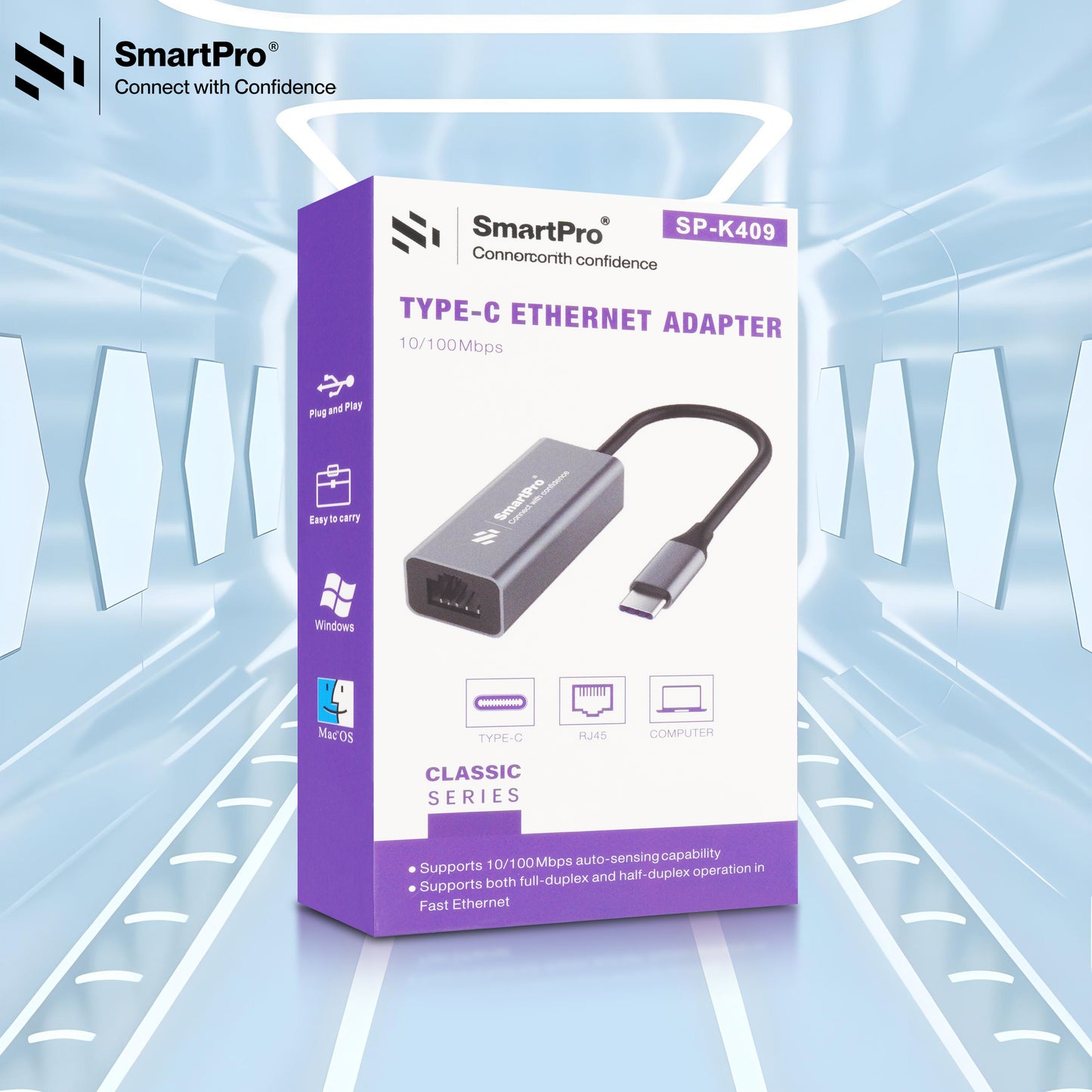 SmartPro TYPE C TO LAN 100 MBPS (Metal Body)