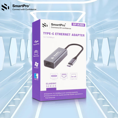 SmartPro TYPE C TO LAN 100 MBPS (Metal Body)