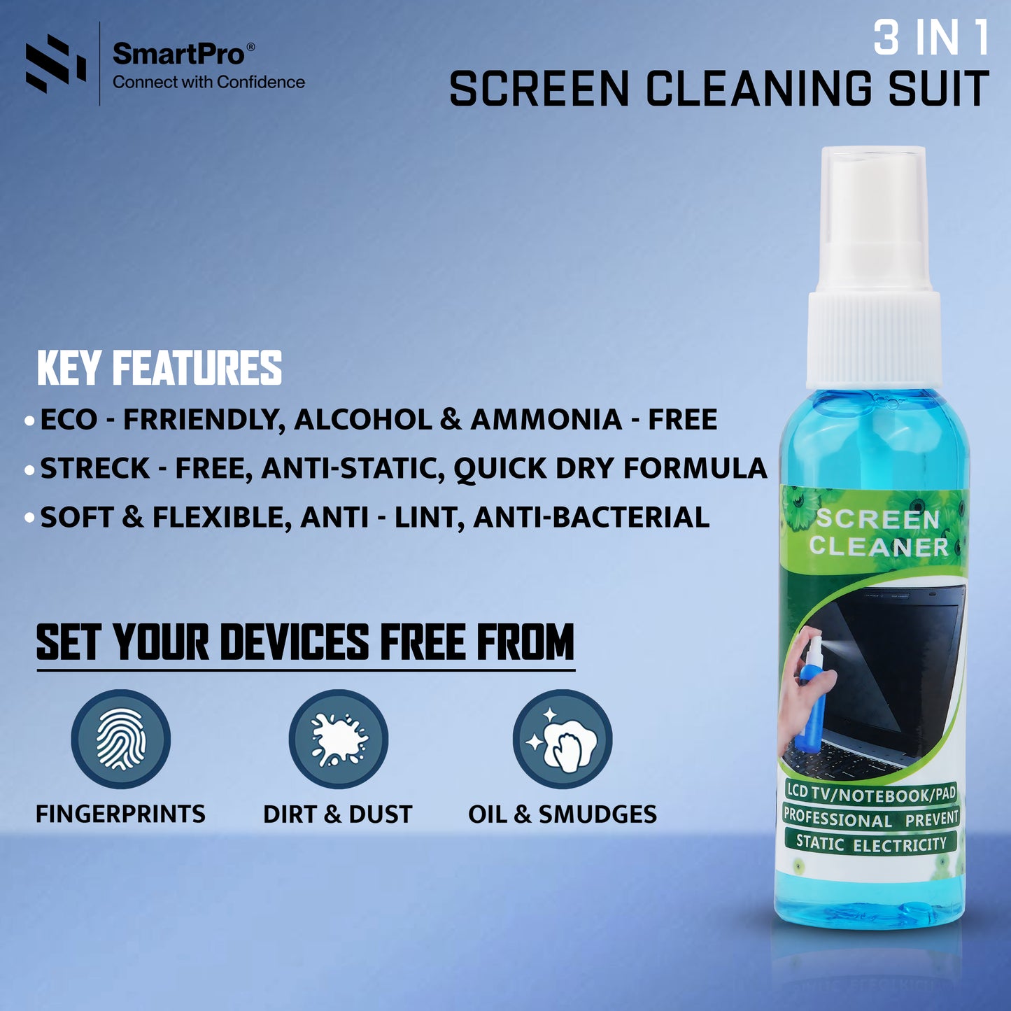 SmartPro LCD CLEANER 3 IN 1
