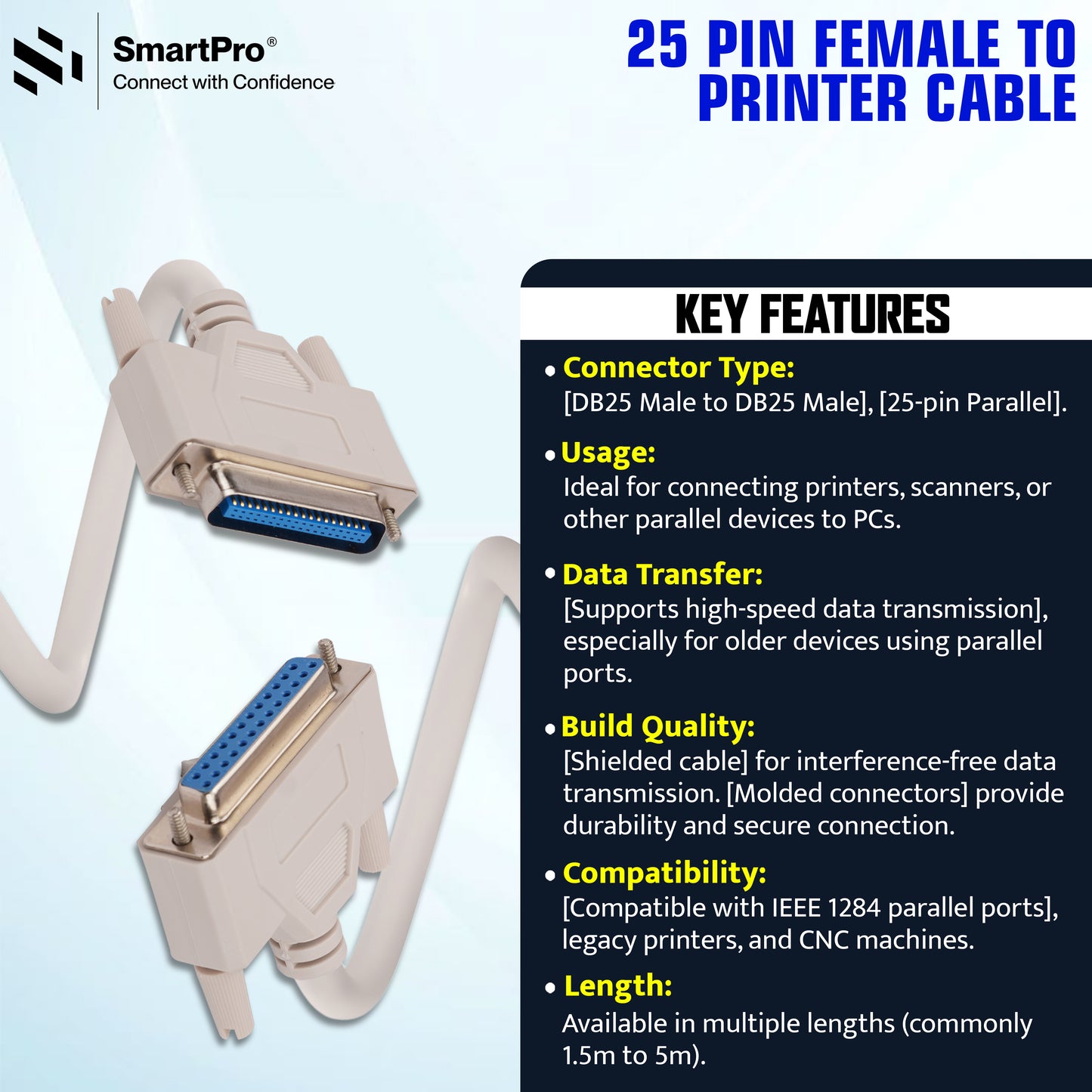 SmartPro 25 PIN PRINTER CABLE