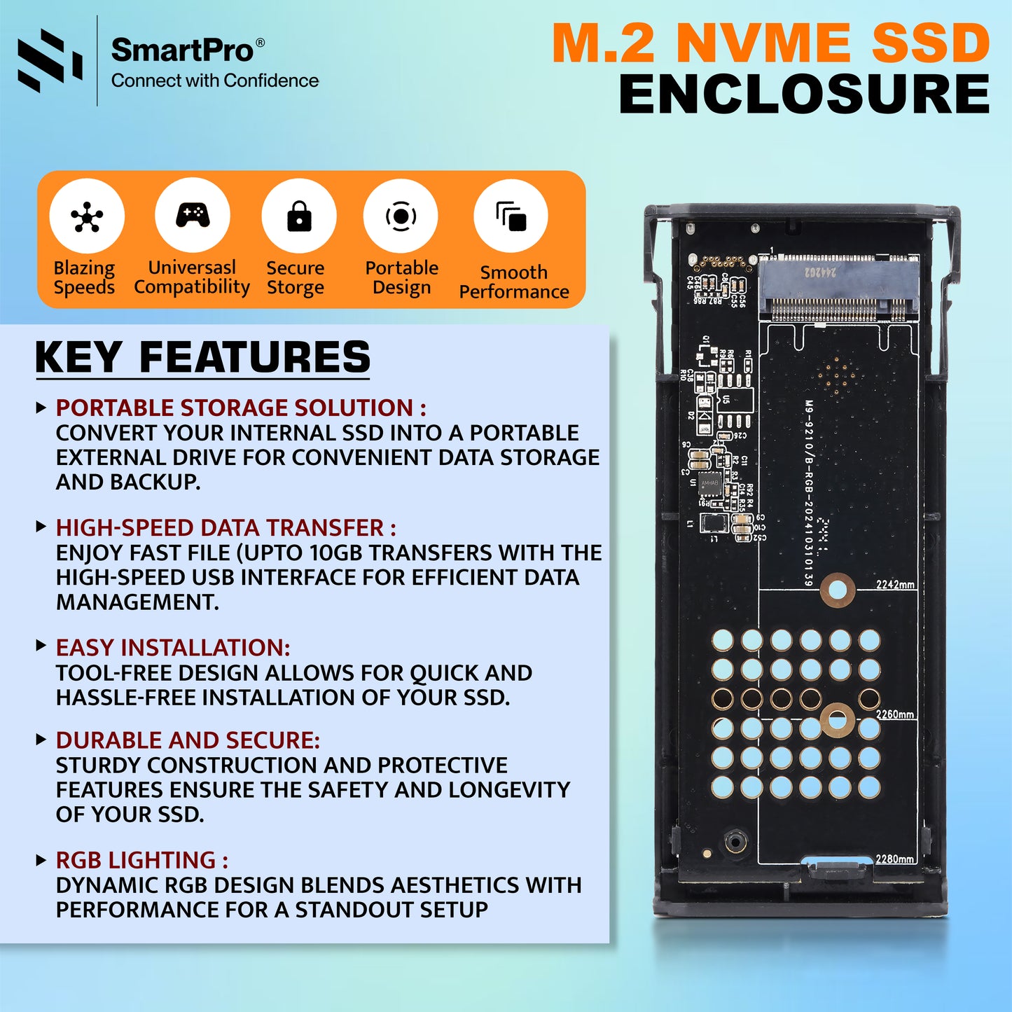 SmartPro M.2 NVME SSD ENCLOSURE DELUXE