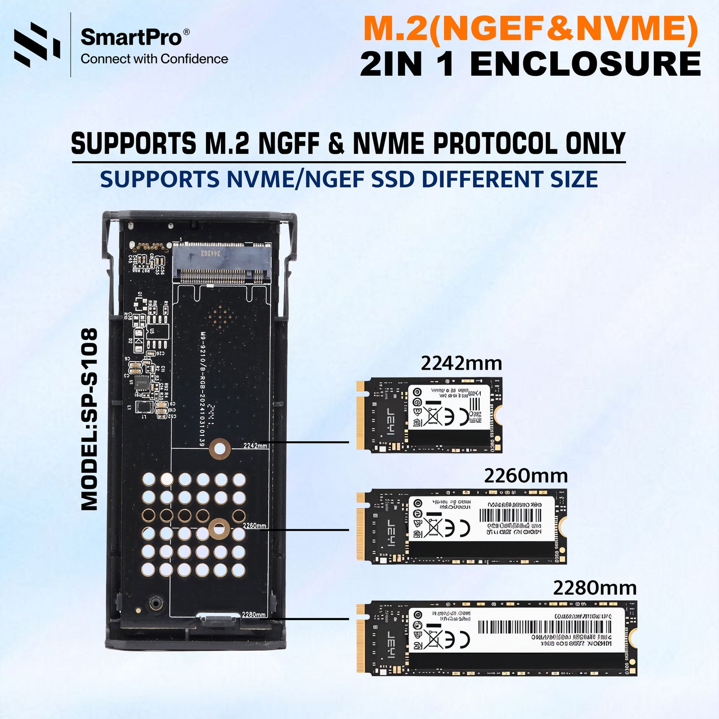 SmartPro M.2 (NGEF&NVME) 2 IN 1 ENCLOSURE