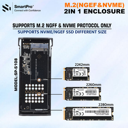 SmartPro M.2 (NGEF&NVME) 2 IN 1 ENCLOSURE