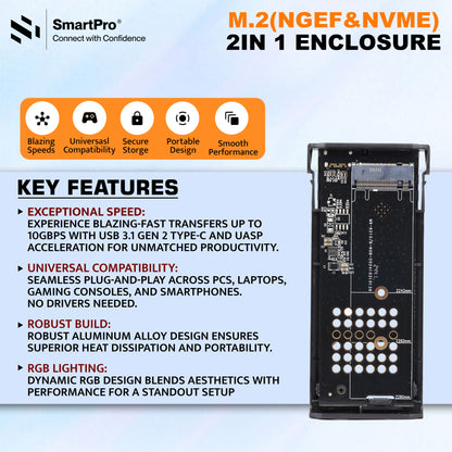 SmartPro M.2 (NGEF&NVME) 2 IN 1 ENCLOSURE
