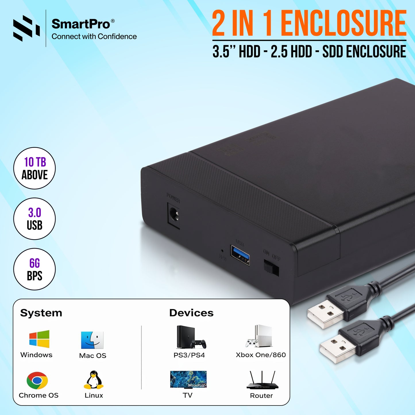 SmartPro 3.5"/2.0V HDD Casing