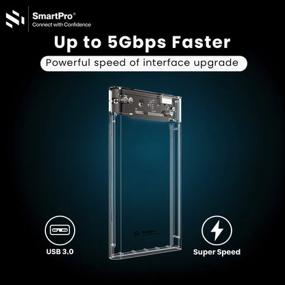 SmartPro 2.5 " HDD CASE USB 3.0 VERSION (TRANSPEREANT Body)